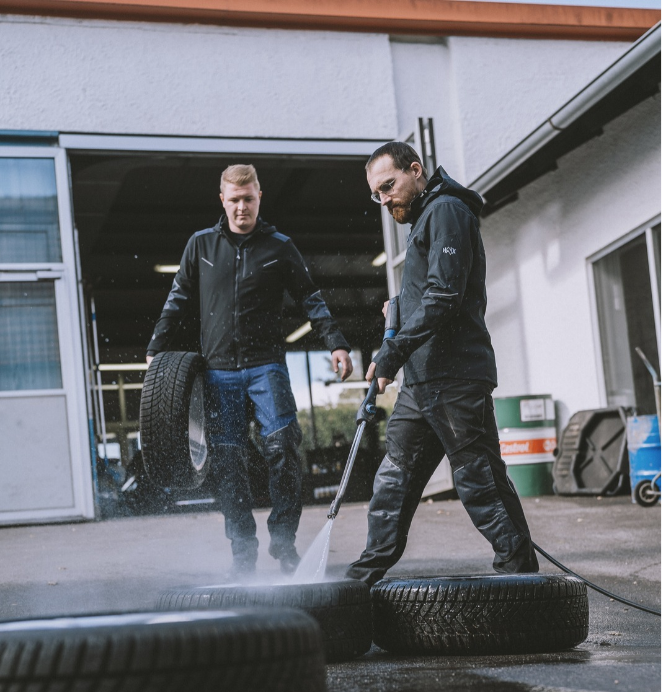 Arbeitskleidung, Gummi-/Reifenreparatur, Reifenwechsel, Schlauchloser Reifen, Druckspülsystem