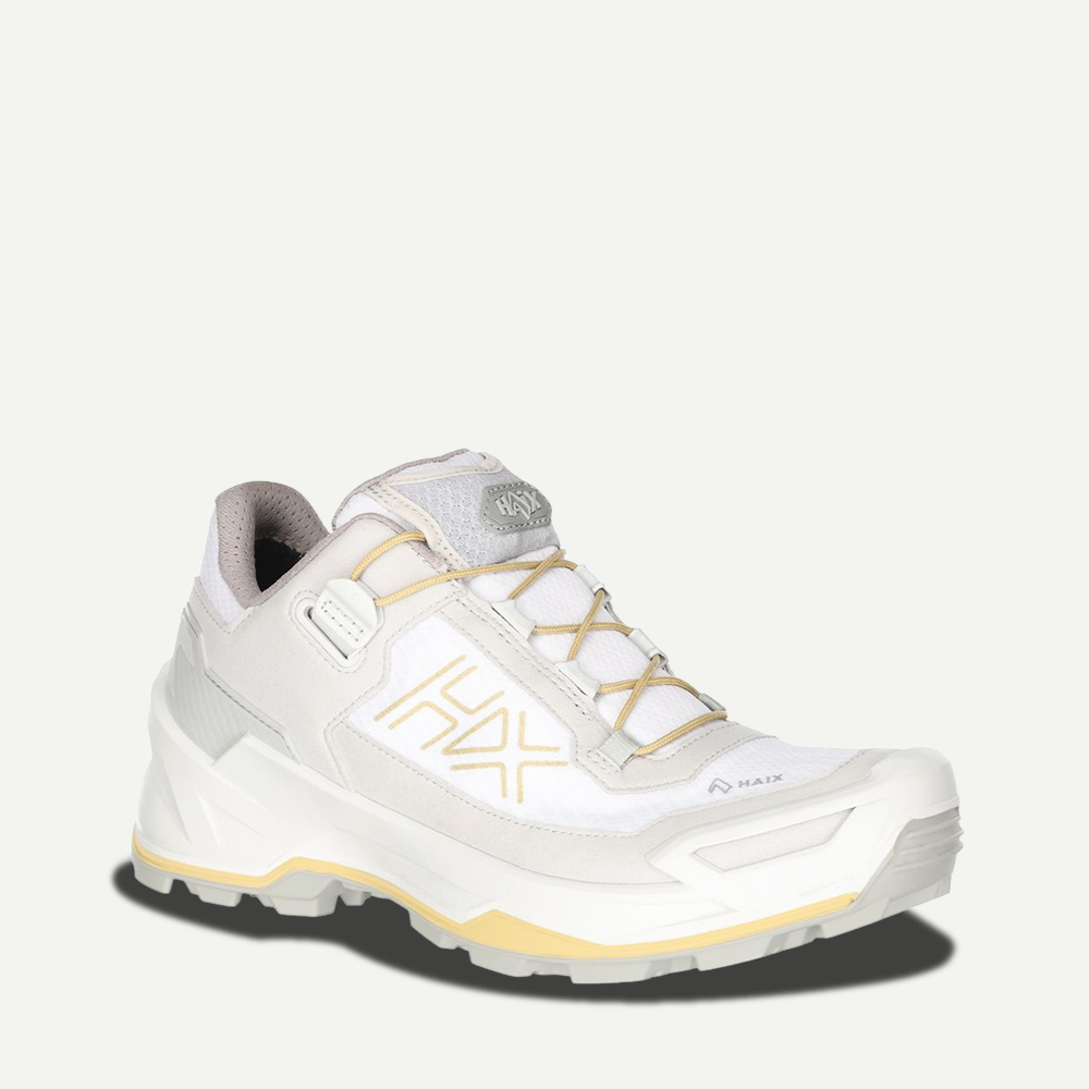 Hiking-Schuhe, weißer Sneaker, Netzobermaterial, dicker Sohlen, Lace-up