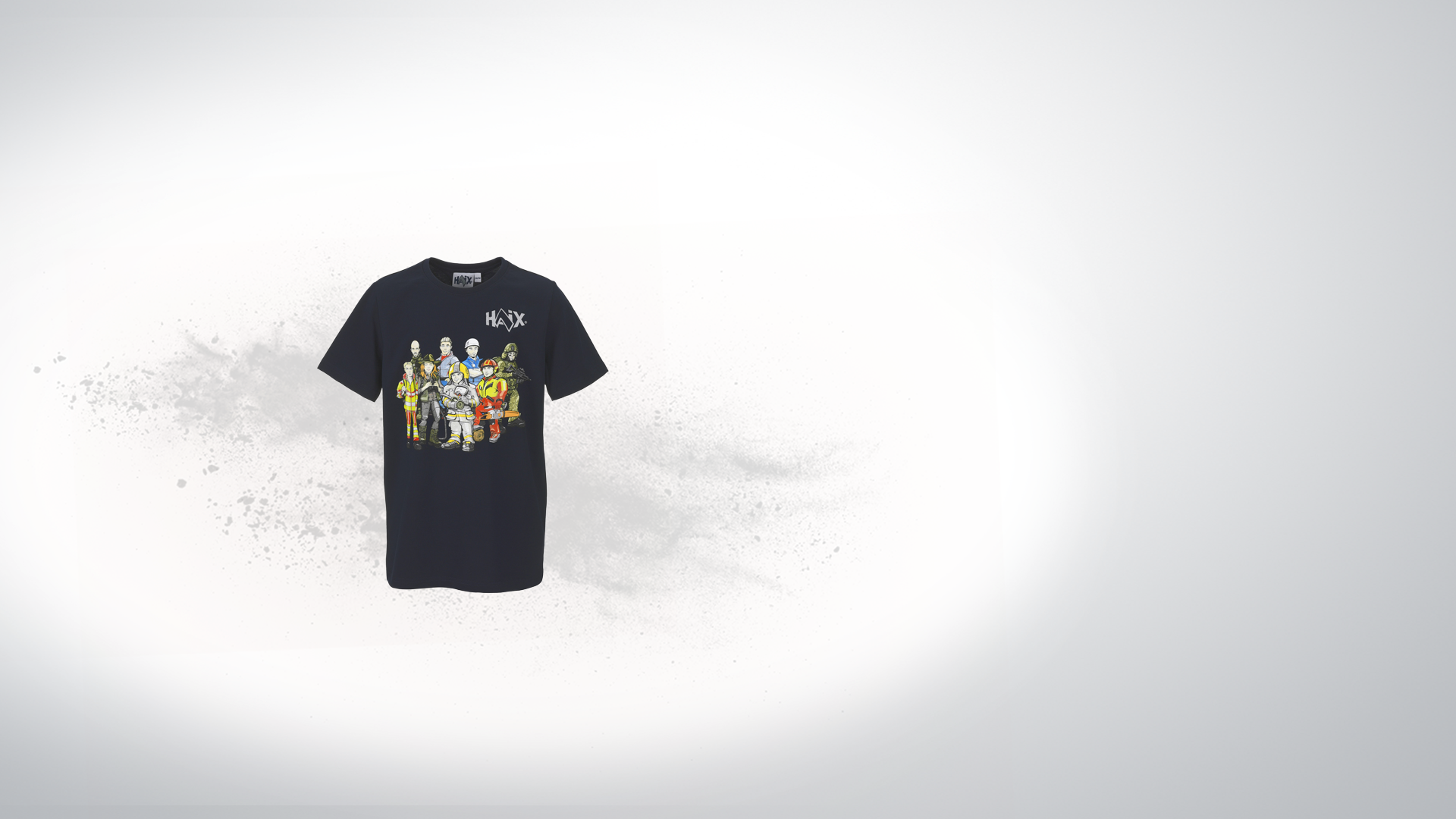 T-Shirt, Kurzarm, Rundhalsausschnitt, Schwarz, Frontprint