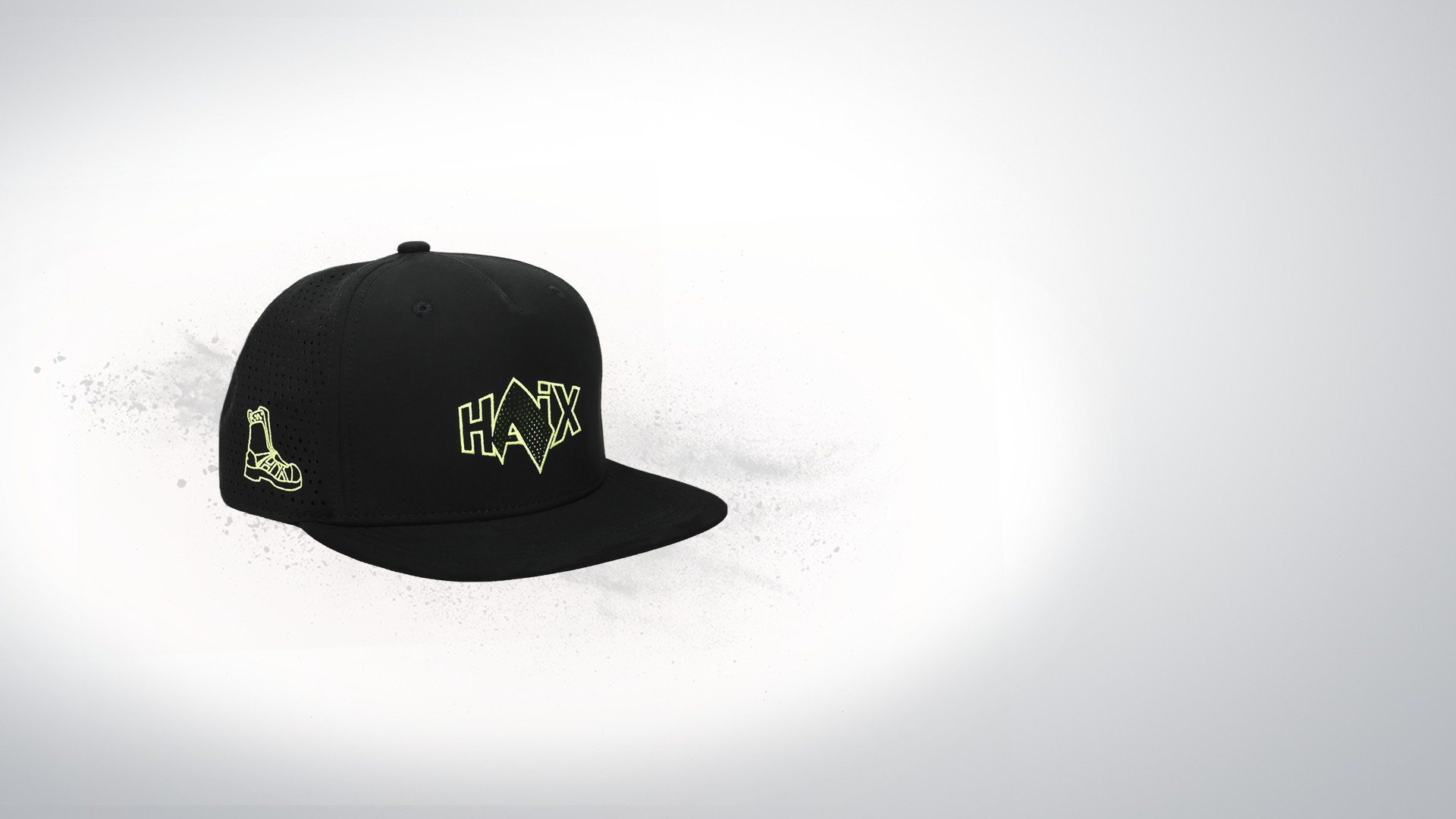 Baseballkappe, schwarze Kappe, Mesh-Kappe, Neon-Stickerei, Logo vorne