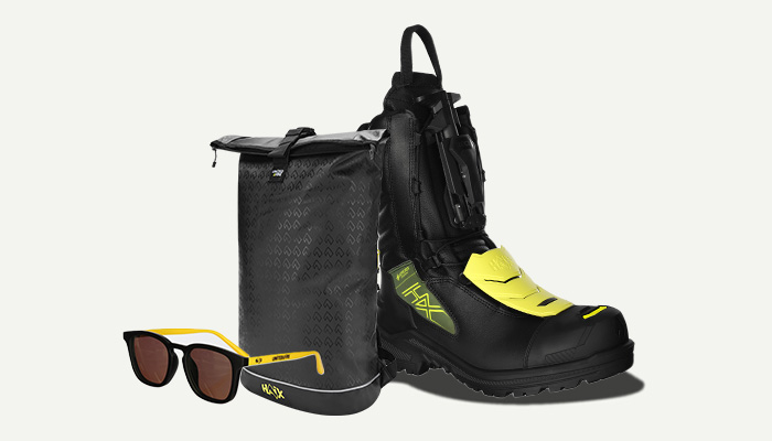 Gratis Sonnenbrille + Rucksack zum Aktionspreis zu jedem Feuerwehrstiefel