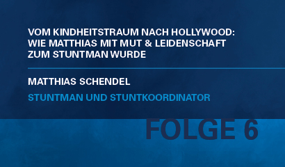 Podcast Folge 6 von Plötzlich Bereit über Matthias Schendels Weg vom Kindheitstraum zum Stuntman in Hollywood