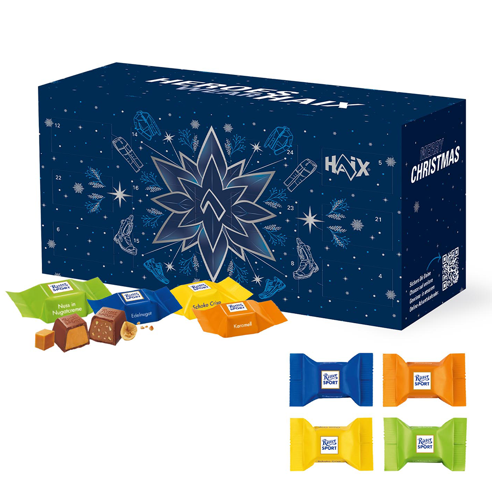 adventskalender, schokolade, gemischte schokolade, weihnachten, boxen-set