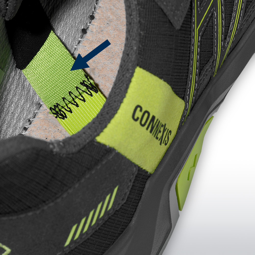 HAIX CONNEXIS Safety T S1 Low, Scarpe Antinfortunistiche Indoor, Nero/Blu, Microfibra/Tessuto, Puntale Composito, Taglia 43